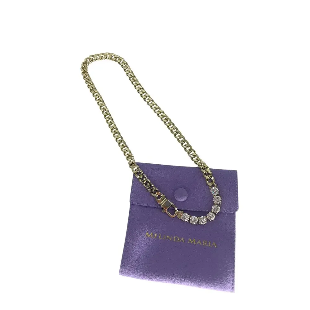 Melinda Maria Julian Loves Diamonds Cuban Chain Necklace 16" - Picture 4 of 12